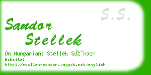 sandor stellek business card